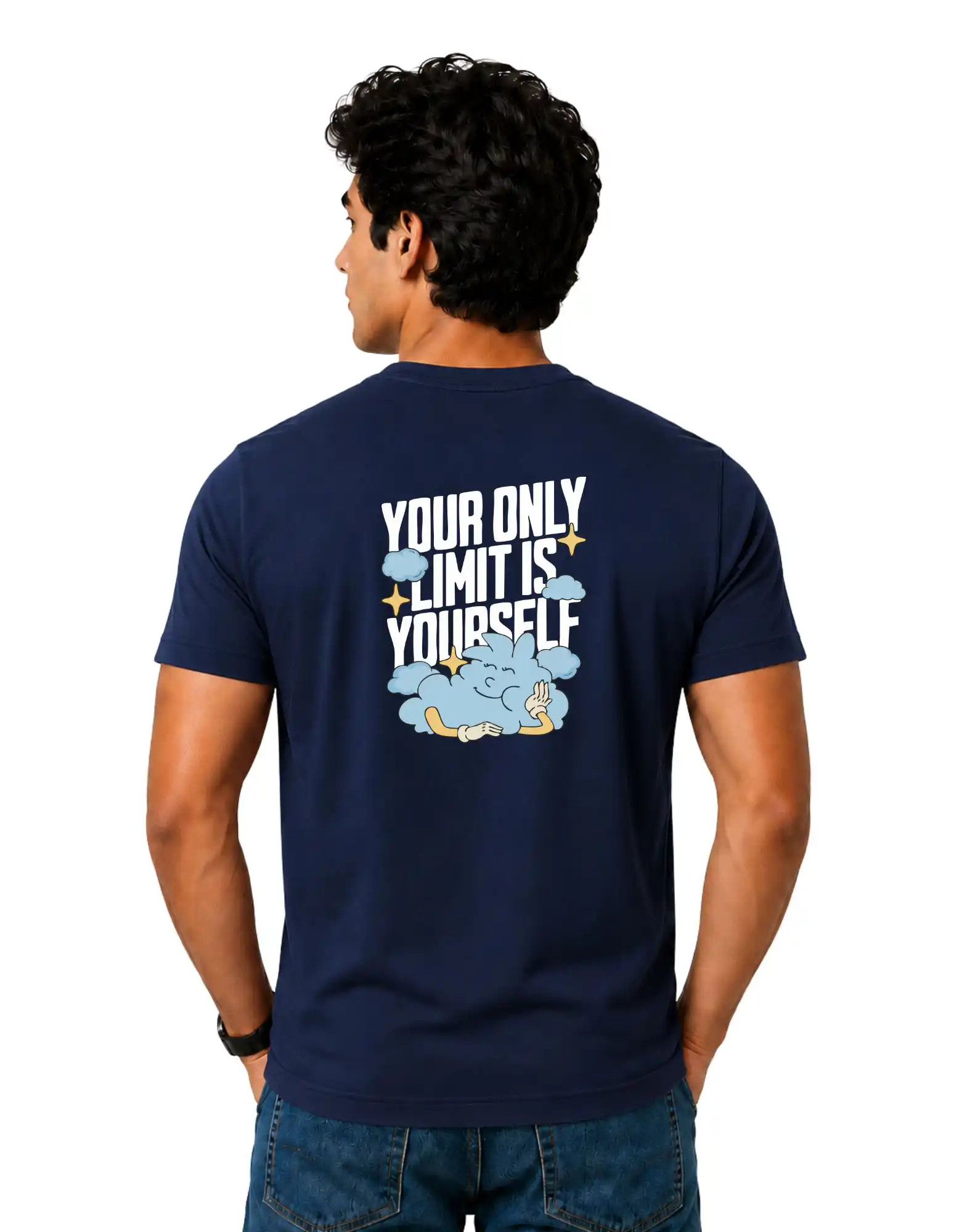 Your Only Limit Cotton Round Neck T-Shirt 180 GSM Navy Blue