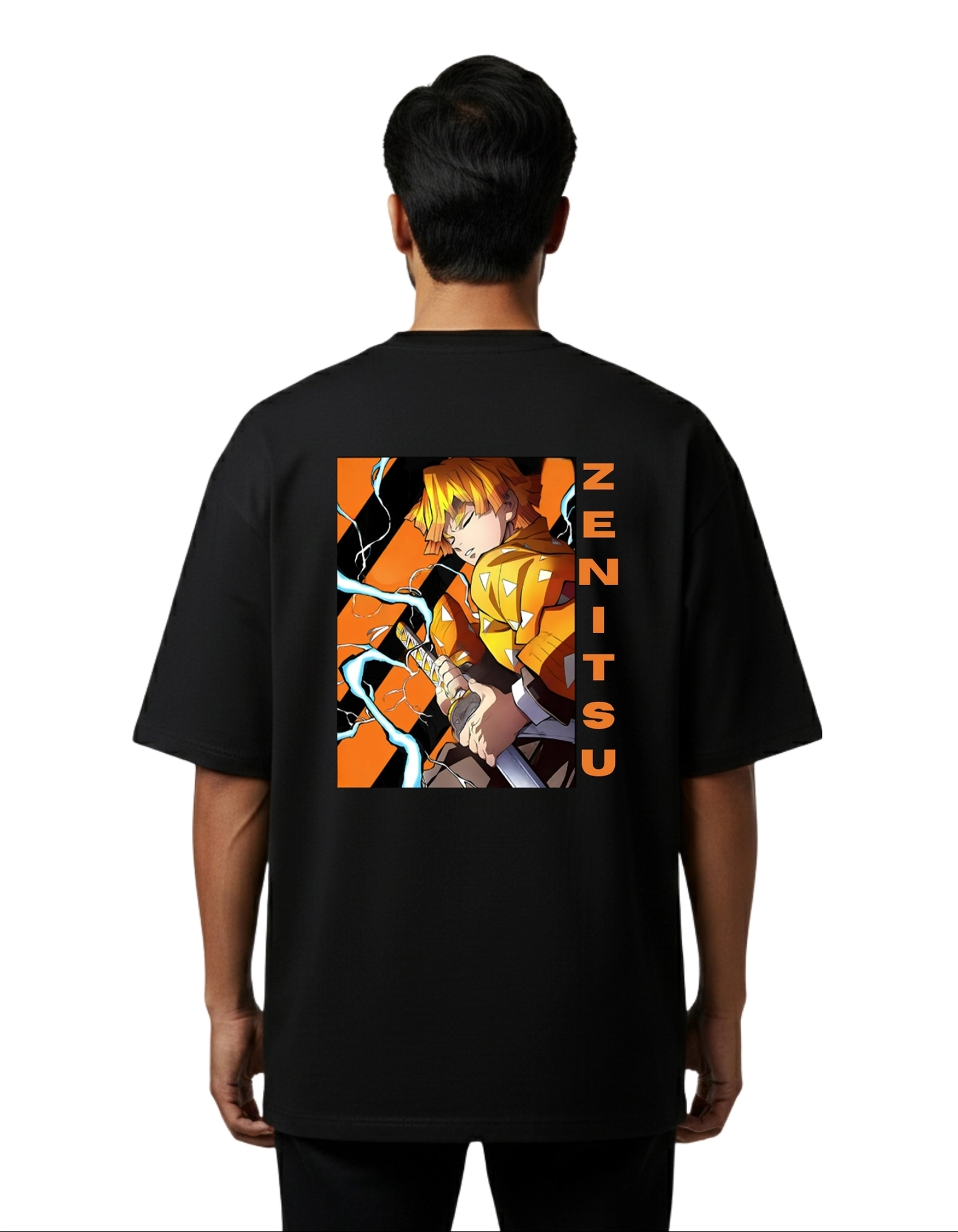 Zenitsu Oversized Cotton French Terry T-Shirt 240 GSM Black