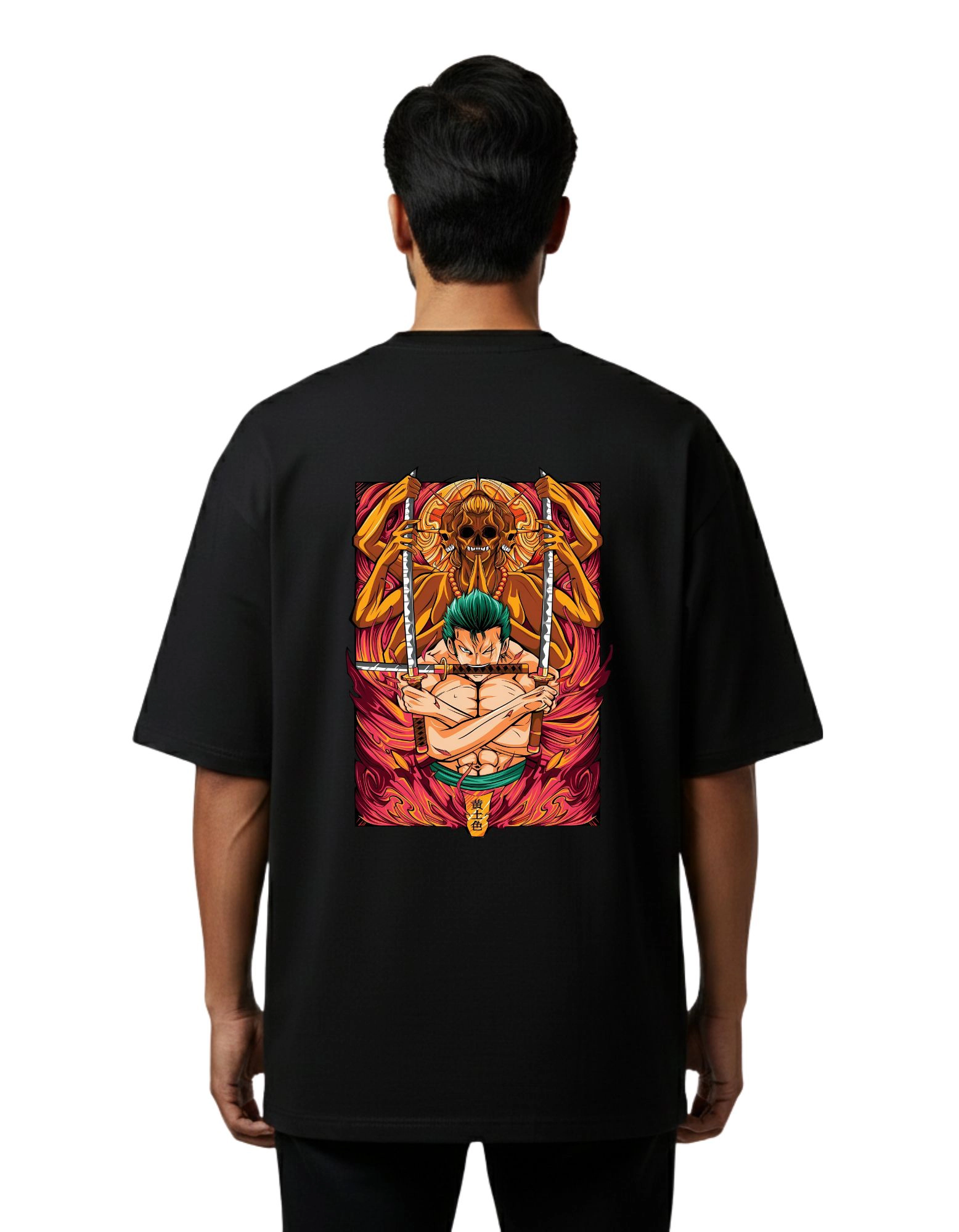 Zoro Inferno Oversized Cotton French Terry T-Shirt 240 GSM Black