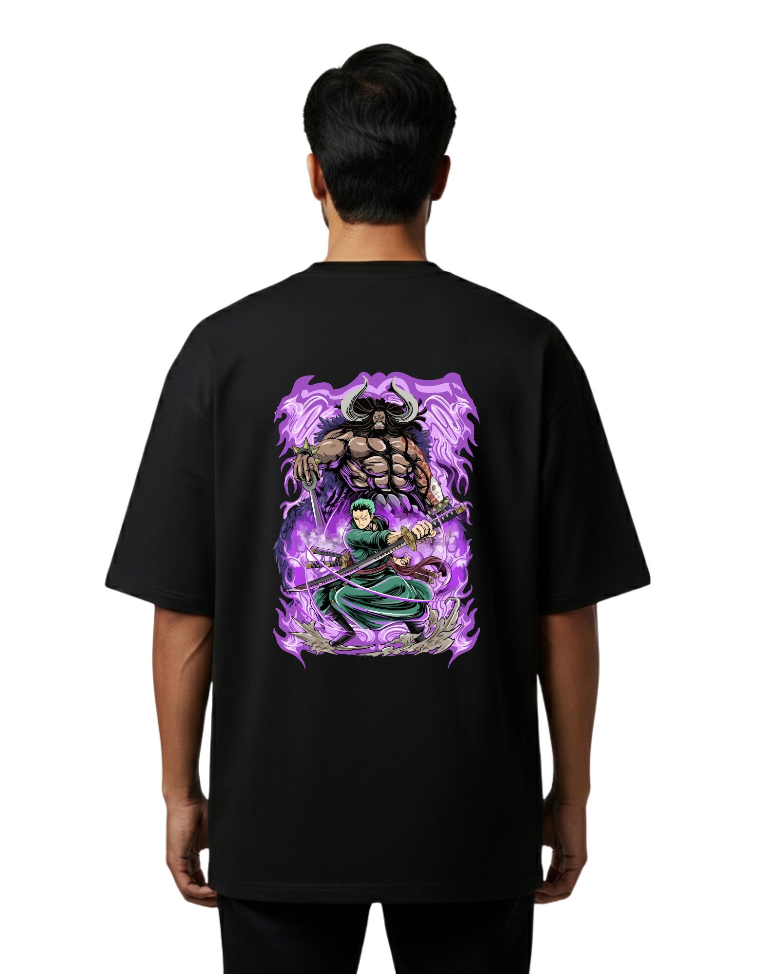 Zoro Shadow Warrior Oversized Cotton French Terry T-Shirt 240 GSM Black