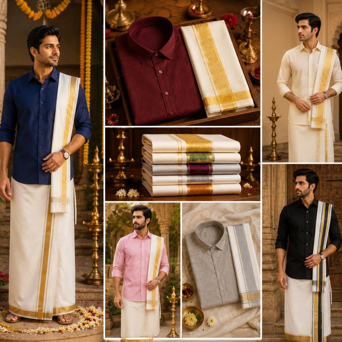 Men's Shirts & Dhoti Set in bulk
