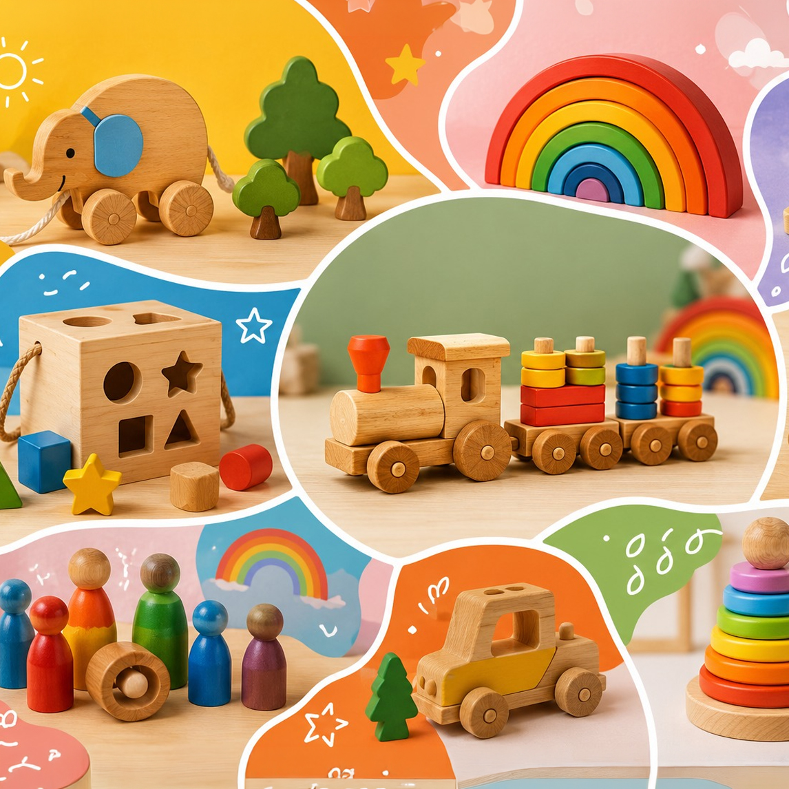Handcrafted Wooden Toys in bulk