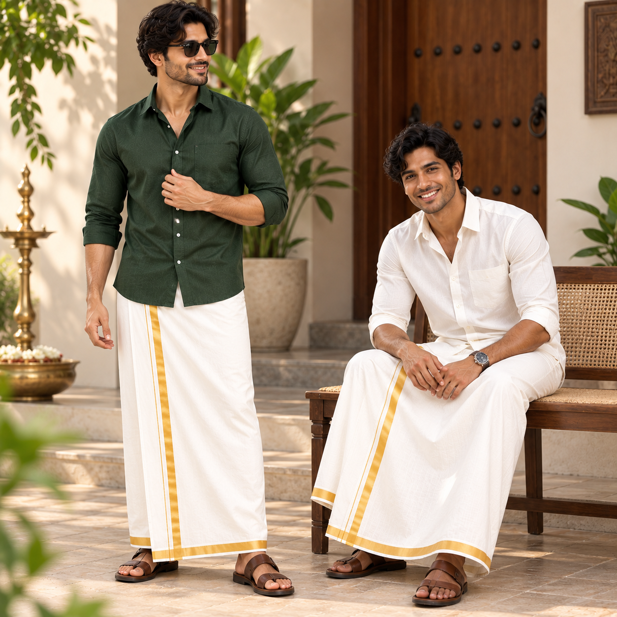 Men's Shirts & Dhoti Set in bulk