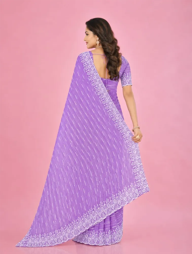 Lavender Womens Royal Jarri Soft Silk Sarees — bulk from ₹1787