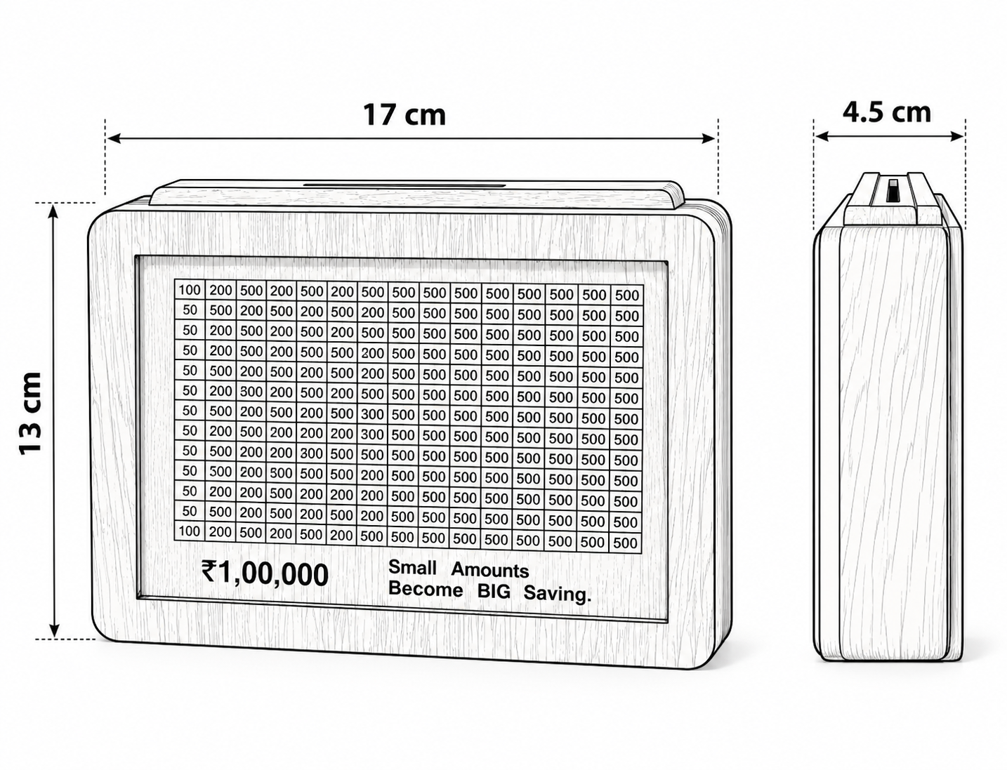 Garment Ready Containers Brown Wooden 1 Lakh Money Saving Box Bulk Wholesale | factori.com